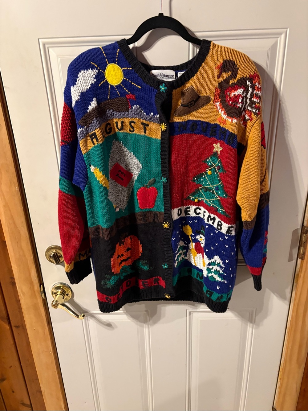 croft & barrow Multicolor All Holiday Novelty Cardigan Sweater Size 1X